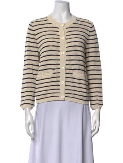 Pre-owned Rag & Bone Striped Crew Neck Sweater In Neutrals