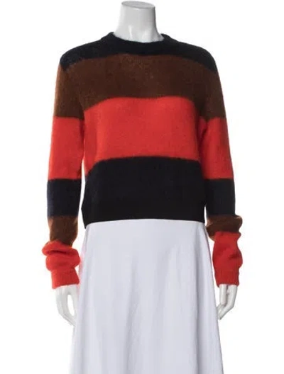 Pre-owned Rag & Bone Striped Crew Neck Sweater In Orange