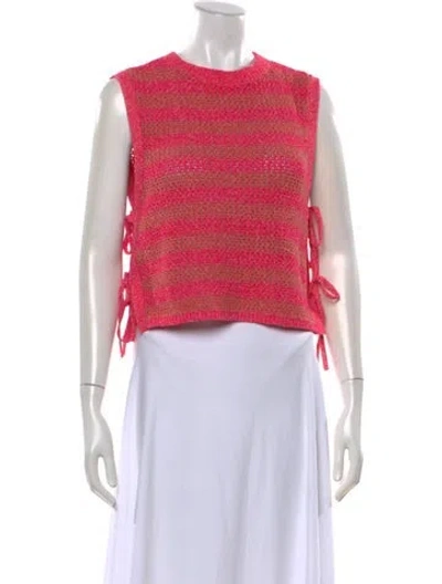 Pre-owned Rag & Bone Striped Crew Neck Sweater In Pink