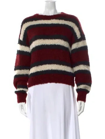 Pre-owned Rag & Bone Striped Crew Neck Sweater In Red