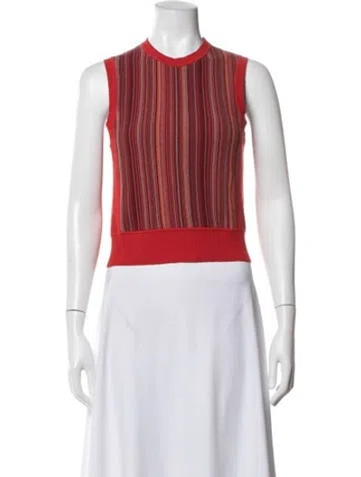 Pre-owned Rag & Bone Striped Crew Neck Sweater In Red