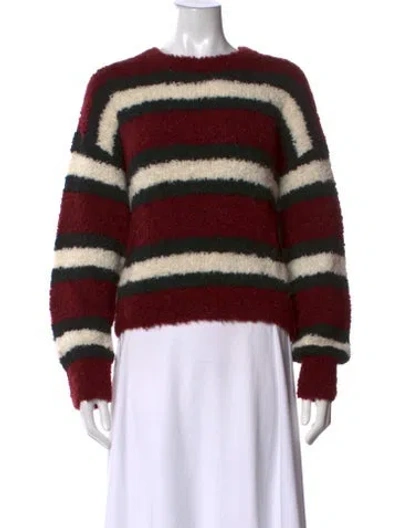 Pre-owned Rag & Bone Striped Crew Neck Sweater In Red