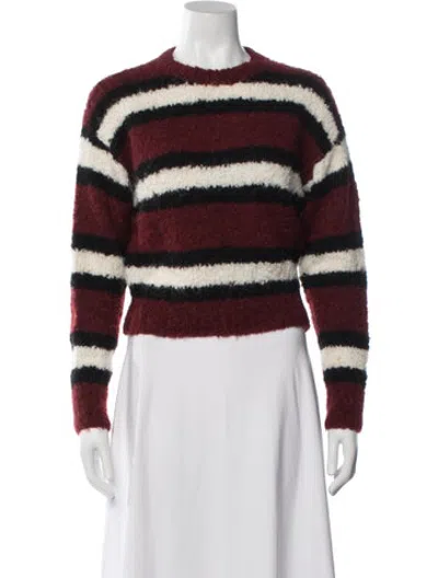 Pre-owned Rag & Bone Striped Crew Neck Sweater In Red