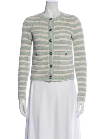Pre-owned Rag & Bone Striped Crew Neck Sweater W/ Tags In Green