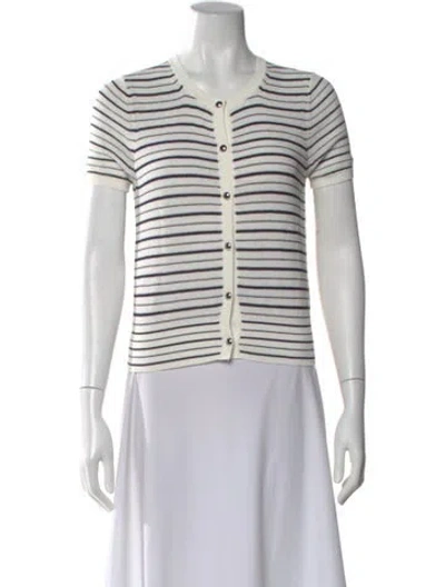 Pre-owned Rag & Bone Striped Crew Neck Sweater W/ Tags In White