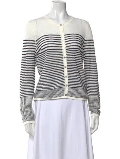 Pre-owned Rag & Bone Striped Crew Neck Sweater W/ Tags In White