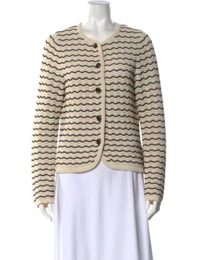 Pre-owned Rag & Bone Striped Crew Neck Sweater In White