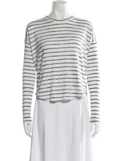 Pre-owned Rag & Bone Striped Crew Neck Sweater In White