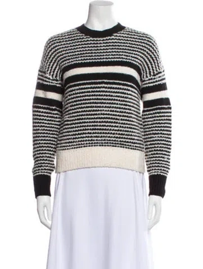 Pre-owned Rag & Bone Striped Crew Neck Sweater In White