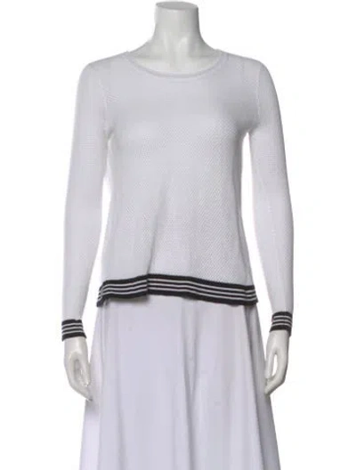 Pre-owned Rag & Bone Striped Crew Neck Sweater In White