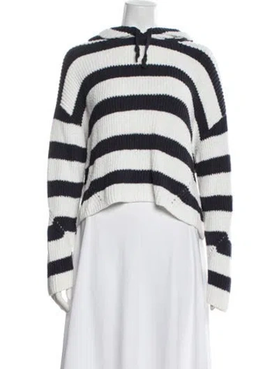 Pre-owned Rag & Bone Striped Crew Neck Sweater In White