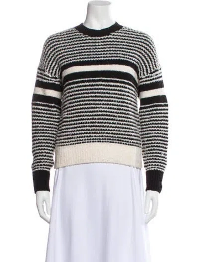 Pre-owned Rag & Bone Striped Crew Neck Sweater In White
