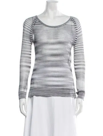 Pre-owned Rag & Bone Striped Crew Neck Sweater In White