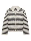 Rag & Bone Khloe Striped Open-knit Cardigan In White