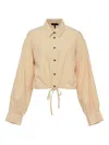 Rag & Bone Striped Drawstring-hem Shirt In Yellow