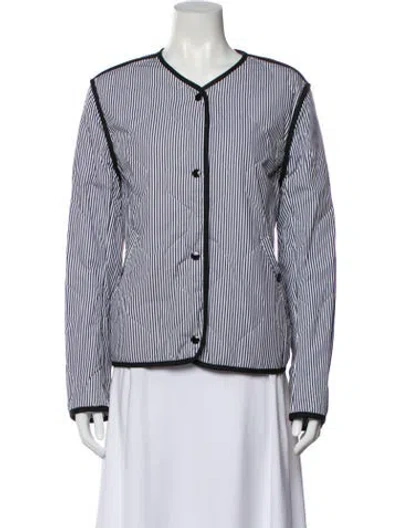 Pre-owned Rag & Bone Striped Evening Jacket In White