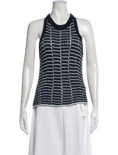 Pre-owned Rag & Bone Striped Halterneck Sweater In Blue