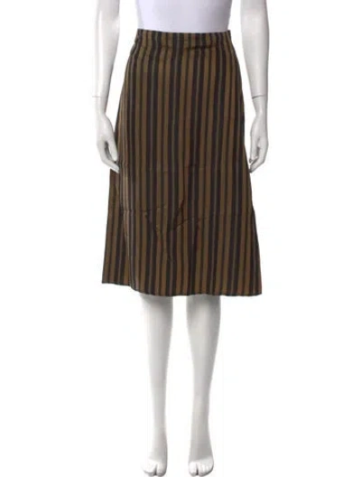 Pre-owned Rag & Bone Striped Knee-length Skirt W/ Tags In Brown