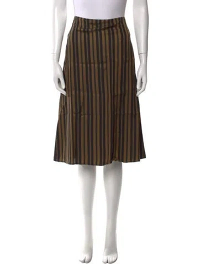 Pre-owned Rag & Bone Striped Knee-length Skirt W/ Tags In Brown