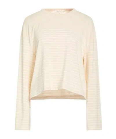 Rag & Bone Striped Knit Sweater In Light Apricot Color