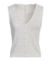 Rag & Bone Striped Knitted Sleeveless Top In White