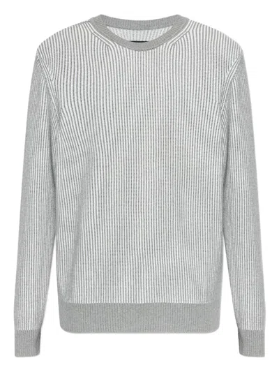 Rag & Bone Striped Knitted Sweater In Gray