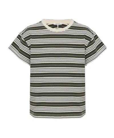 Rag & Bone Striped Loose Knit T-shirt In Multi