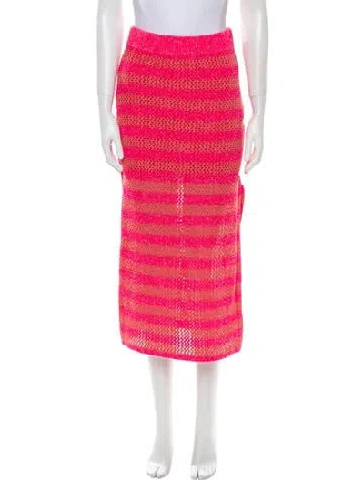 Pre-owned Rag & Bone Striped Midi Length Skirt In Pink