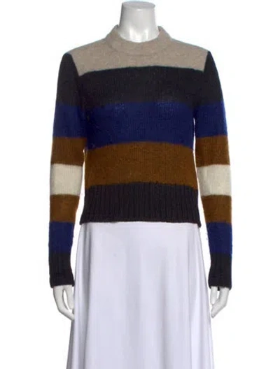 Pre-owned Rag & Bone Striped Mock Neck Sweater In Black