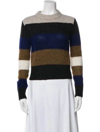 Pre-owned Rag & Bone Striped Mock Neck Sweater In Blue
