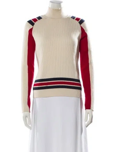 Pre-owned Rag & Bone Striped Mock Neck Sweater In Neutral