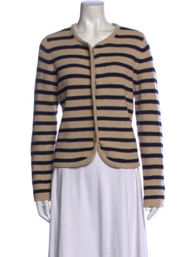 Pre-owned Rag & Bone Striped Open Front Sweater In Blue/neutrals