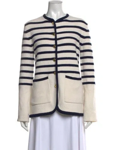 Pre-owned Rag & Bone Striped Open Front Sweater In Blue/neutrals