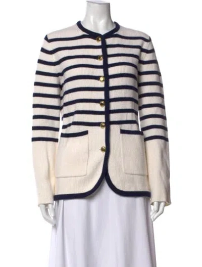 Pre-owned Rag & Bone Striped Open Front Sweater In Neutrals