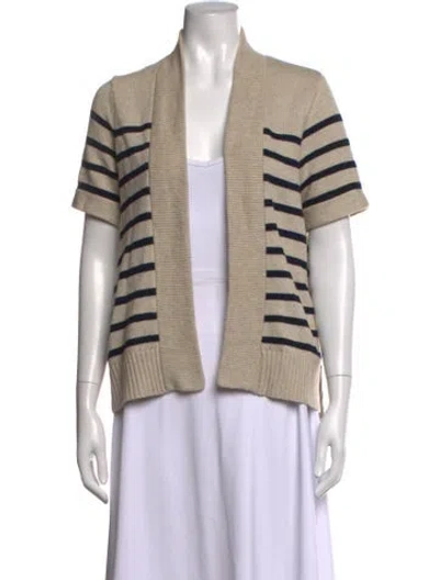 Pre-owned Rag & Bone Striped Open Front Sweater In Neutrals