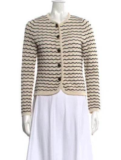 Pre-owned Rag & Bone Striped Open Front Sweater In Neutrals