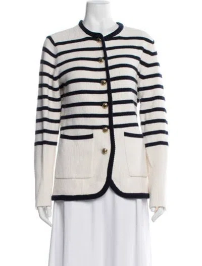 Pre-owned Rag & Bone Striped Open Front Sweater In Neutrals