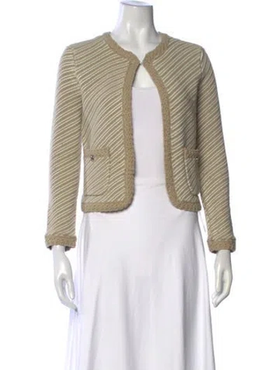 Pre-owned Rag & Bone Striped Open Front Sweater In Neutrals