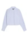 Rag & Bone Striped-pattern Cropped Shirt In Blue