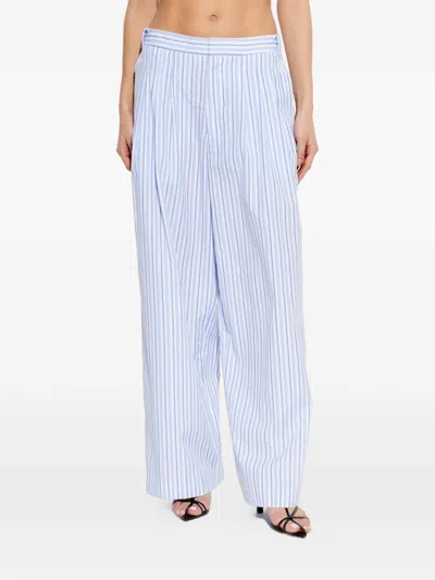Rag & Bone Striped-pleated Trousers In White