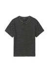 Rag & Bone Womens Luca Striped Stretch-woven T-shirt Ivybl In Black