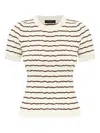 Rag & Bone Womens Ivory Chiara Striped Cotton-blend Ribbed Knit Top