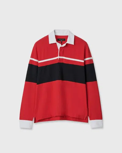 Rag & Bone Striped Cotton-jersey Polo Shirt In Multi