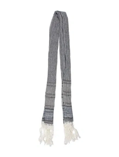 Pre-owned Rag & Bone Striped Scarf In Blue
