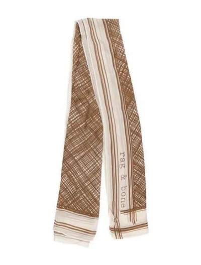 Pre-owned Rag & Bone Striped Scarf In Brown/neutrals