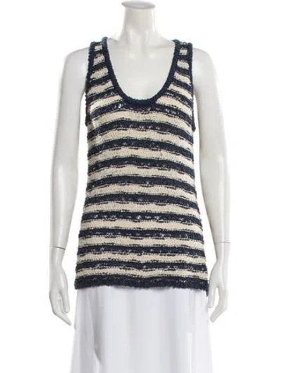 Pre-owned Rag & Bone Striped Scoop Neck Sweater
