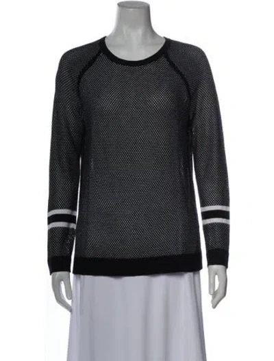 Pre-owned Rag & Bone Striped Scoop Neck Sweater In Black