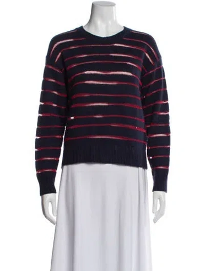 Pre-owned Rag & Bone Striped Scoop Neck Sweater In Blue