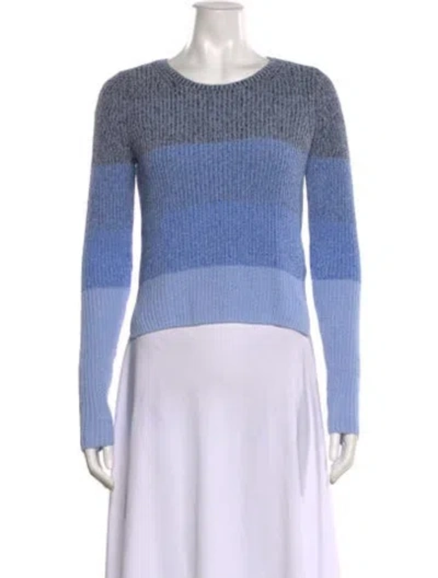 Pre-owned Rag & Bone Striped Scoop Neck Sweater In Blue