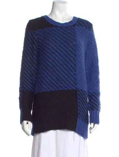 Pre-owned Rag & Bone Striped Scoop Neck Sweater In Blue